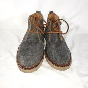 Born Men's Chukka Boots Denim Leather Laces  SZ 10.5